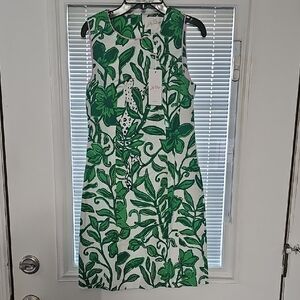 Lilly Pulitzer Vibrant Green and White Mini Dress